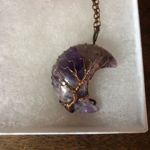 Hand wrapped Amethyst tree of life necklace
